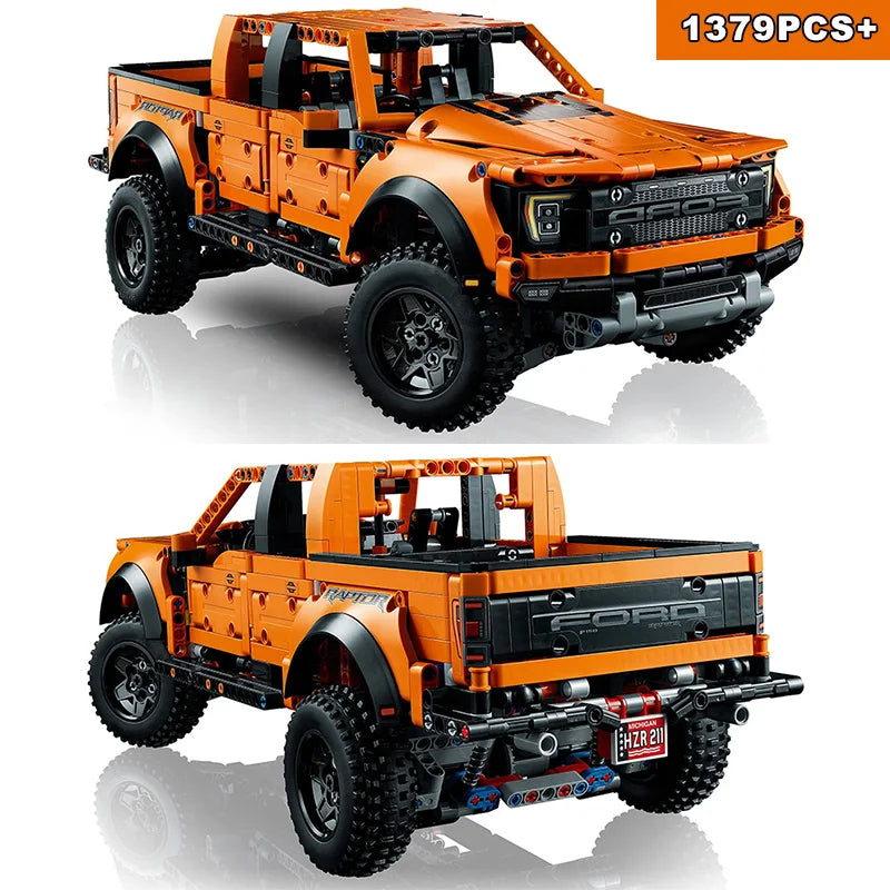 Build F-150 Raptor Car - Pickup Vehicle, Building Blocks Assemble Toy!