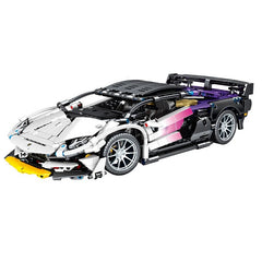 Build the Lamborghini Speed Car – Purple Gradient Sport Bricks Toy!