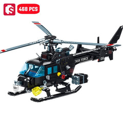 468 PCs Military Attack Helicopter Assemble Building Blocks MOC Toys