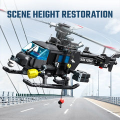 468 PCs Military Attack Helicopter Assemble Building Blocks MOC Toys