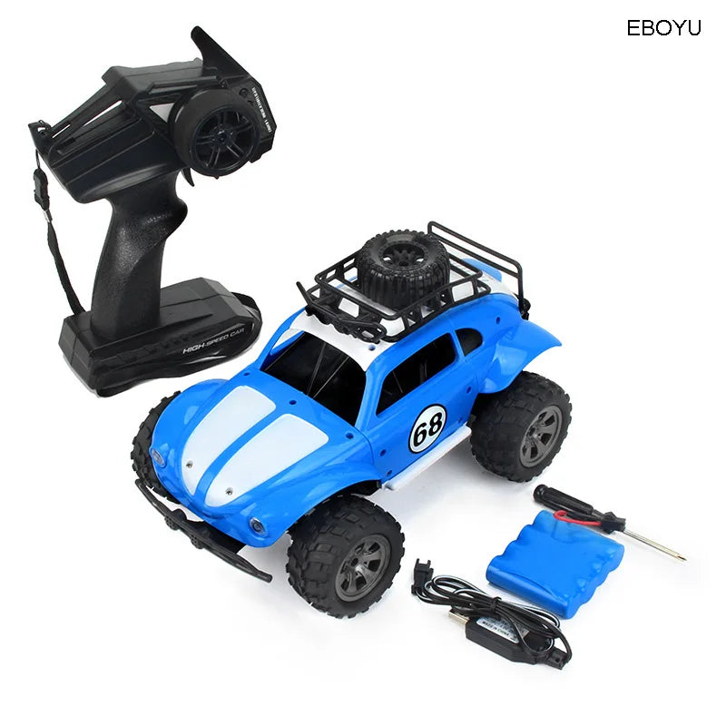 Race the 1:18 RC Beetle Truck – 4WD High-Speed Off-Road Toy!