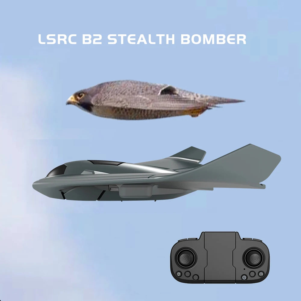 Ls-B2 Stealth Bomber Glider Toy Plane with Led 2Ch Wingspan Hand Throw RC Plane