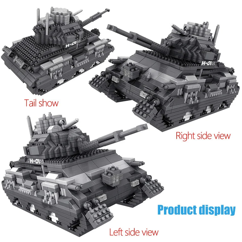 1350pcs Military Army Tank Model Building Blocks Figures Bricks Sets WW2 Toys