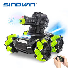 RC Tank Shooting Water Bullets 360°Rotating Water bomb RC Car 2.4Ghz Remote Control Toys with LED Spray Toy