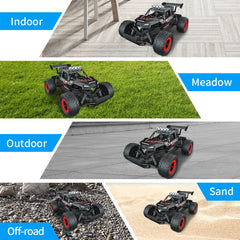 Q102 2.4Ghz 4WD RC Flat Racing Truck with Light 1:14 Remote Control Dirt Bike High Speed Off-road Car Kids RC Toy