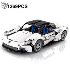 1269PCS Technical White MC20 Super Sports Car Sedan Building Blocks Vehicle Toys