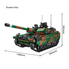 1406PCS World War II  Military Battle Leopard 2A7 Tank Model Building Block Toys