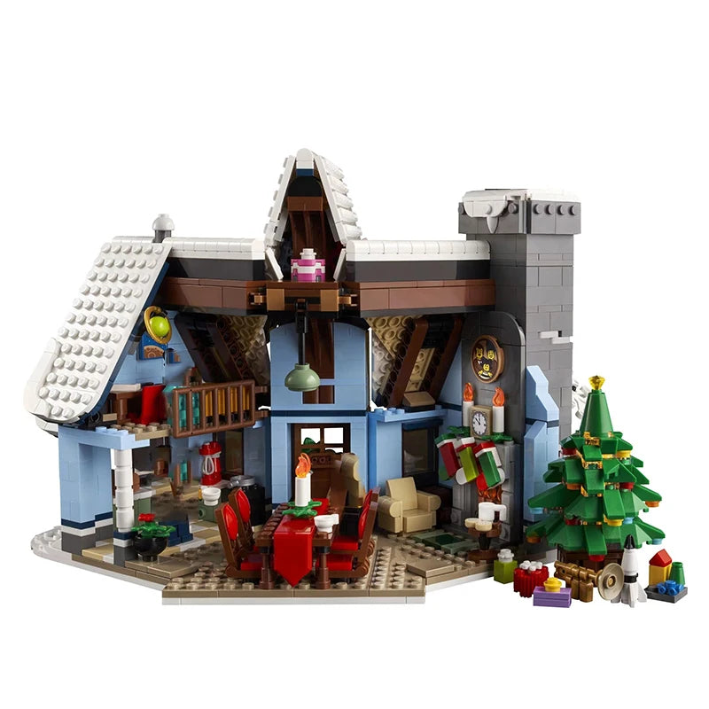 1445PCS Winter Village Santa's Visit Building Blocks Assemble Bricks Toys