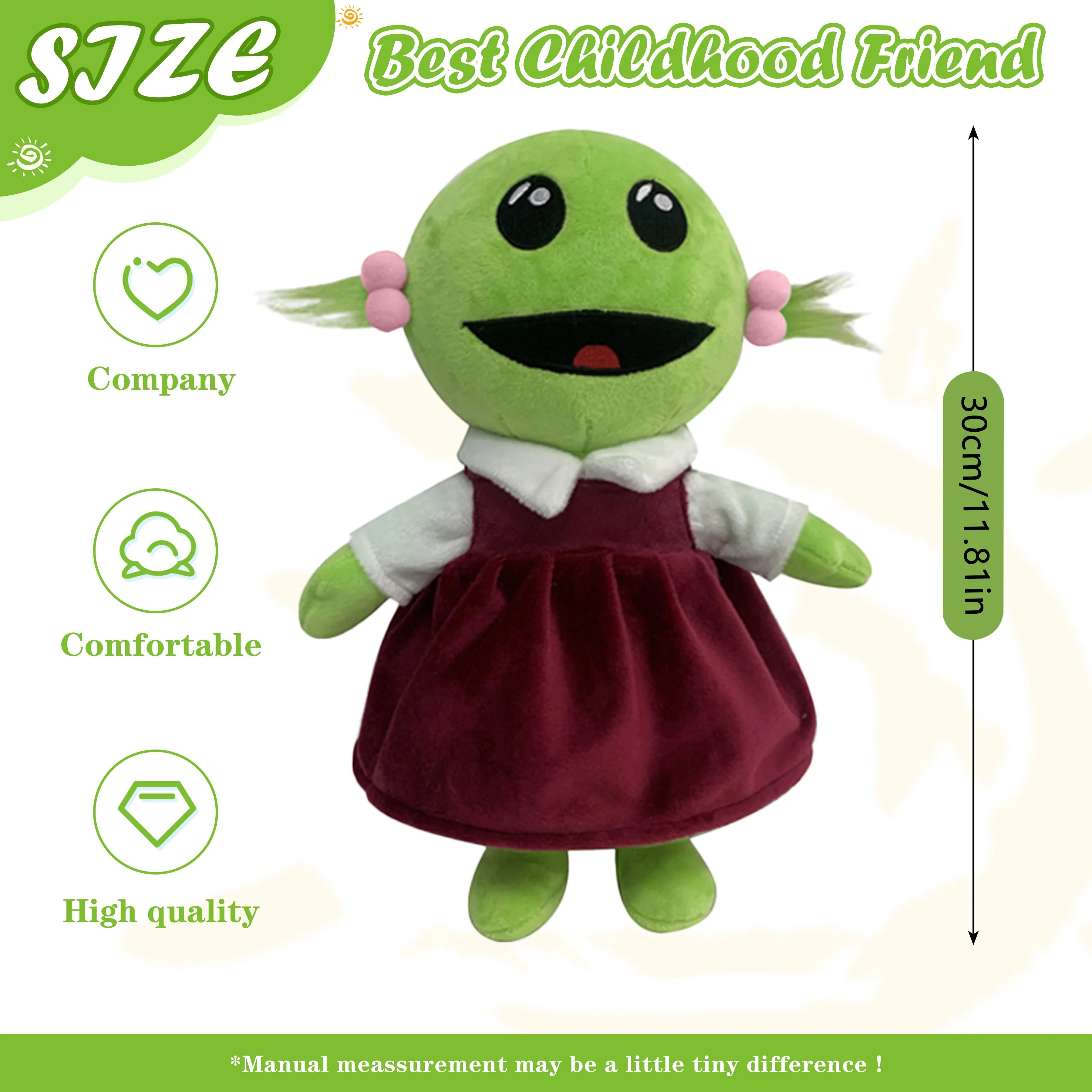 Cuddle with Nanalan Mona – Cute Green Alien Plush Cartoon Pillow Doll!