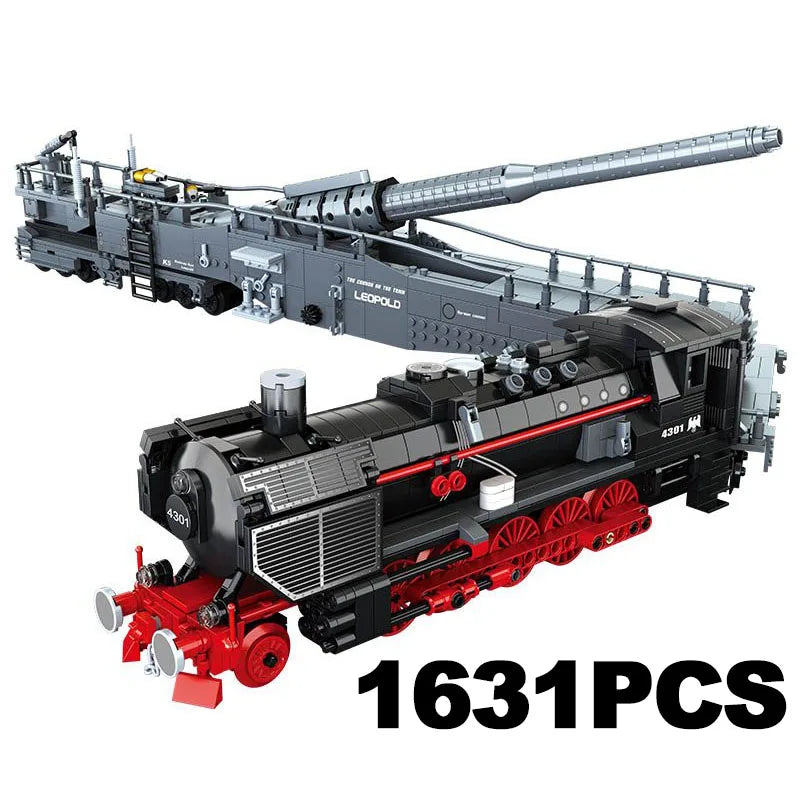 1691PCS Technical Vintage Train Gun Model Building Blocks Bricks Toys