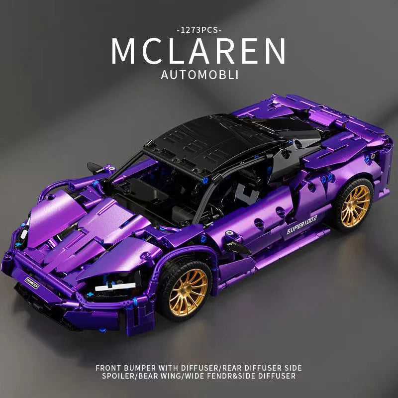 1273PCS Technical Purple McLaren Sport Car Building Blocks Vehicle Bricks Toys