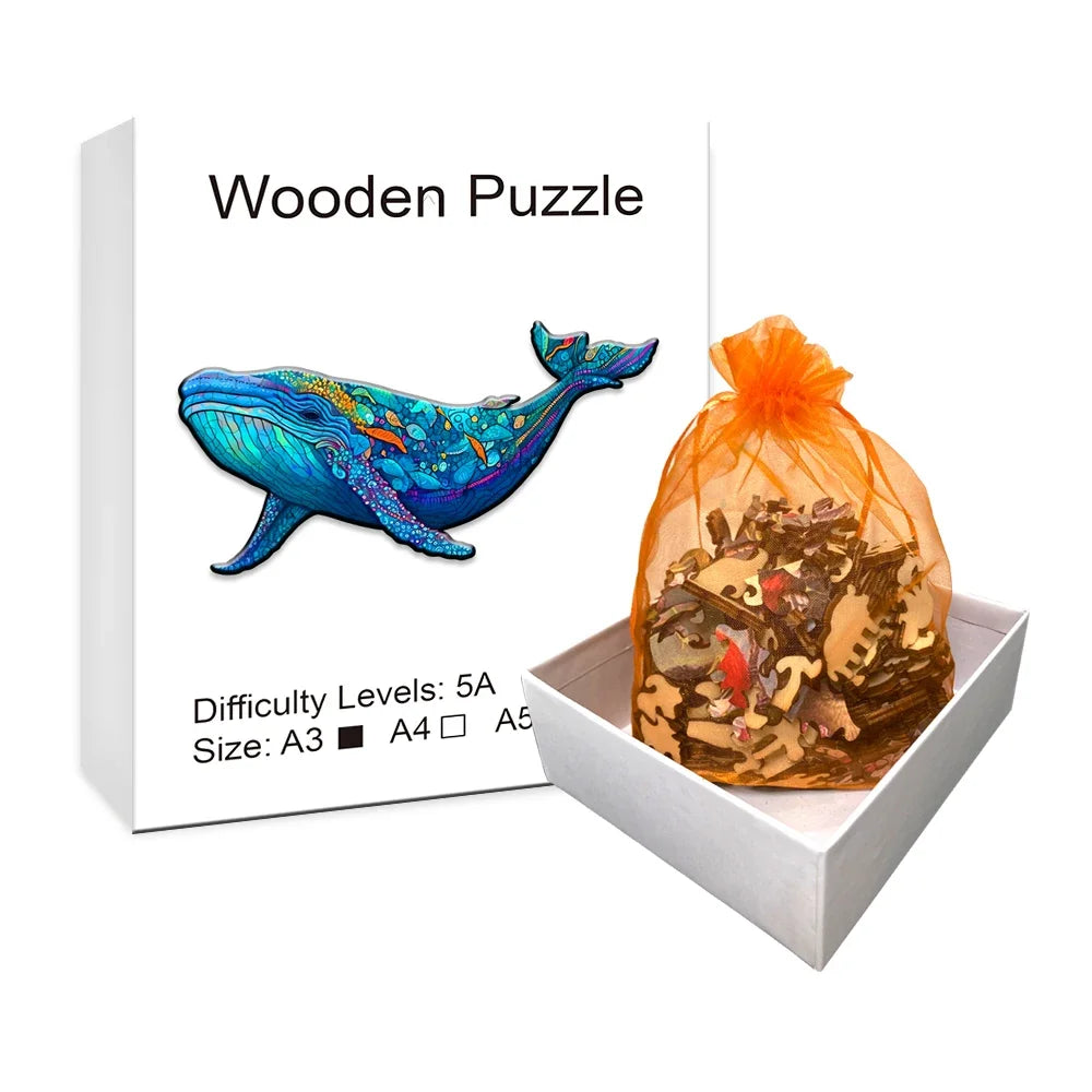 Build The Wooden Beautiful Whale – Animal Jigsaw Puzzle Toy!