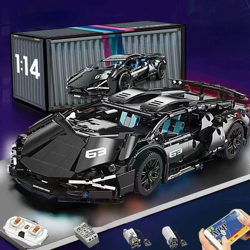 1280 PCS Technology 1:14 Supercar building blocks Assemble brick car toy gifts