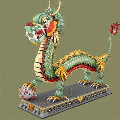 1416Pcs Chinese Dragon Block Chinese Style Animal Mini Building Blocks DIY Girl Assembling Puzzle Bricks Toys