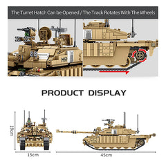 1687Pcs Military Tanks UK Challenger II Battle Tank Building Blocks Bricks Toys