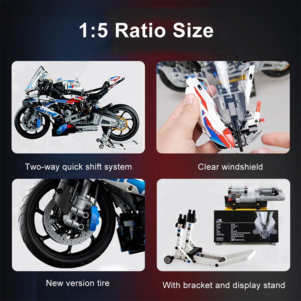 1920PCS Technical M 1000RR Racing Motorcycle Building Blocks Bricks Toys