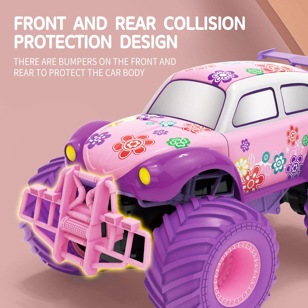 2.4G RC Car Pink Electric Drive Off-Road Big Wheel Purple Remote Control Trucks