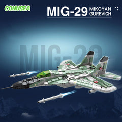 1378Pcs Aircraft Building Blocks Set Assembling Model MiG-29 Fighter Bricks Toys