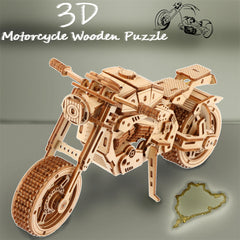 161pcs 3D Wooden Puzzles DIY Motorcycle Jigsaw Building Block Wood Board Toys