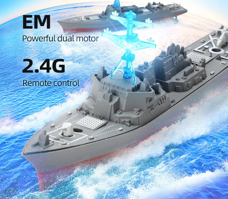 2.4G RC Boat High-Speed Remote Control Ship Simulation Warship Model Toys
