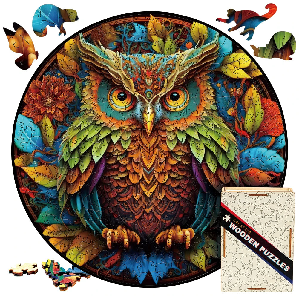 Build The Wooden Colorful Owl – Animal Jigsaw Puzzle Toy!