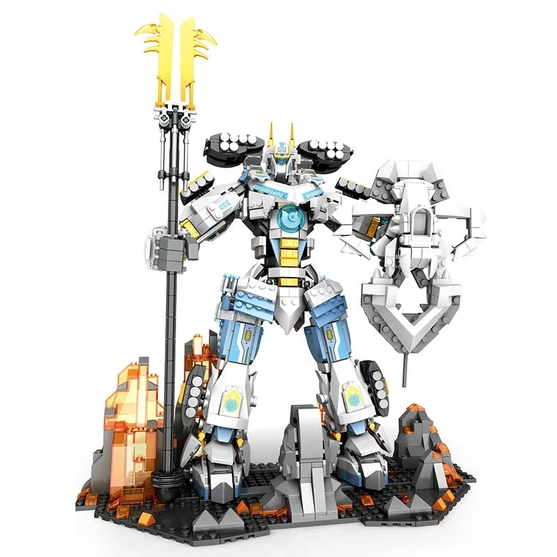 1588PCS Titan Samurai MECHA Model Building Blocks MOC Warrior Bricks DIY Toys