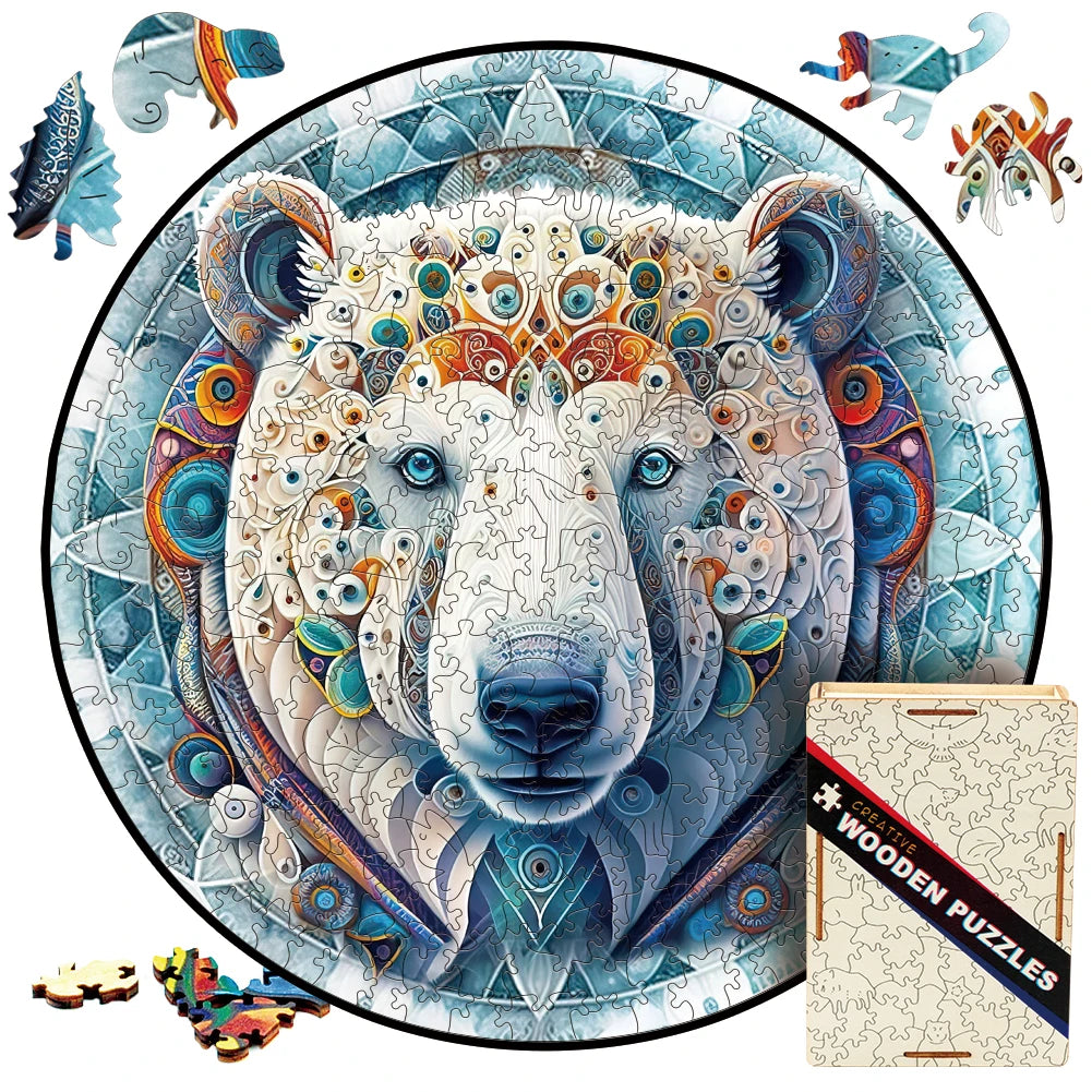 Build The 3D Wooden Beautiful Polar Bear– Animal Jigsaw Puzzle Toy!