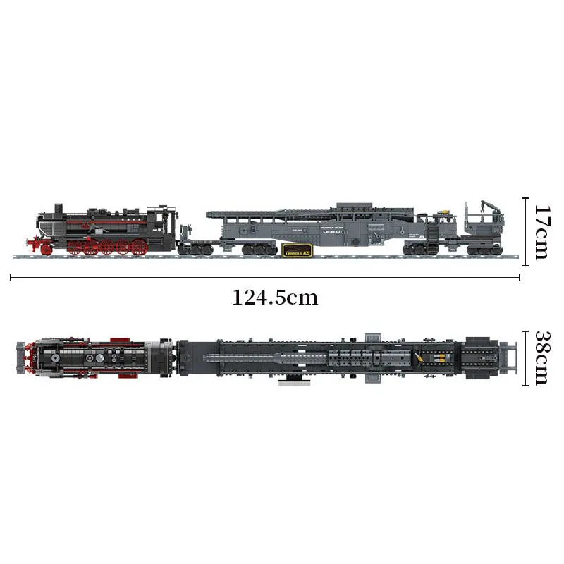 1691PCS Technical Vintage Train Gun Model Building Blocks Bricks Toys