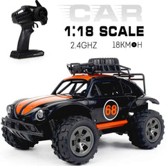 Race the 1:18 RC Beetle Truck – 4WD High-Speed Off-Road Toy!