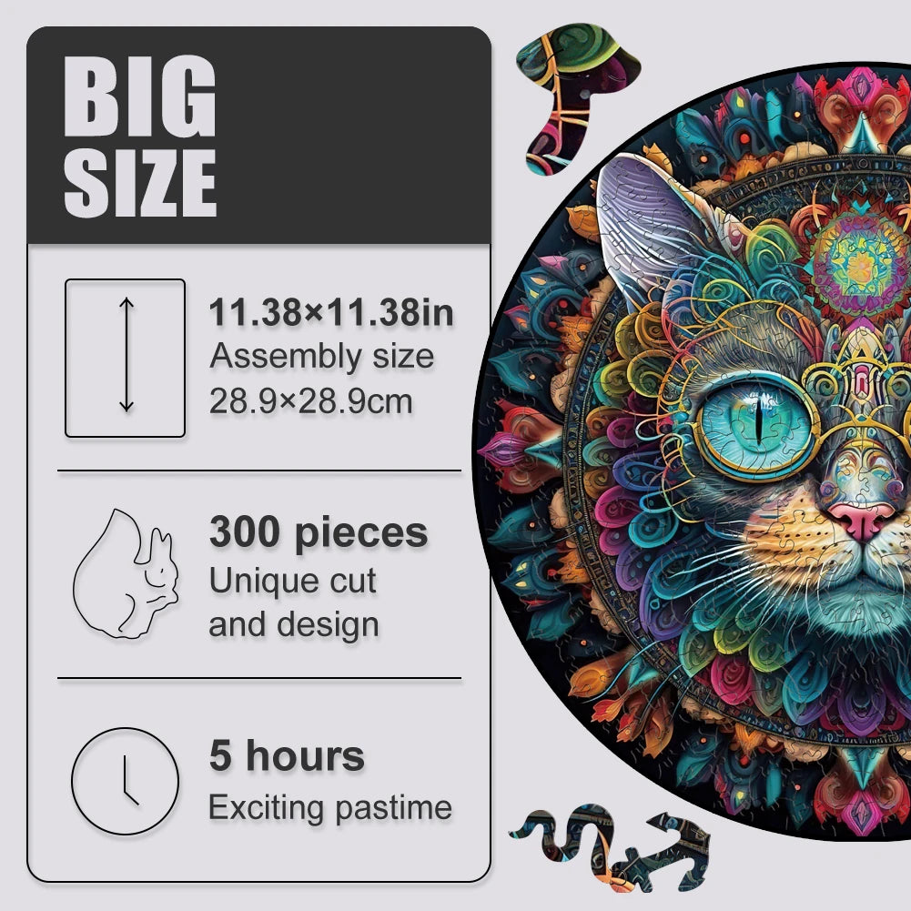 Build The Wooden Magic Mandala Cat – Animal Jigsaw Puzzle Toy!