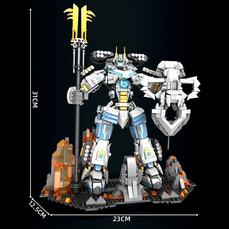 1588PCS Titan Samurai MECHA Model Building Blocks MOC Warrior Bricks DIY Toys