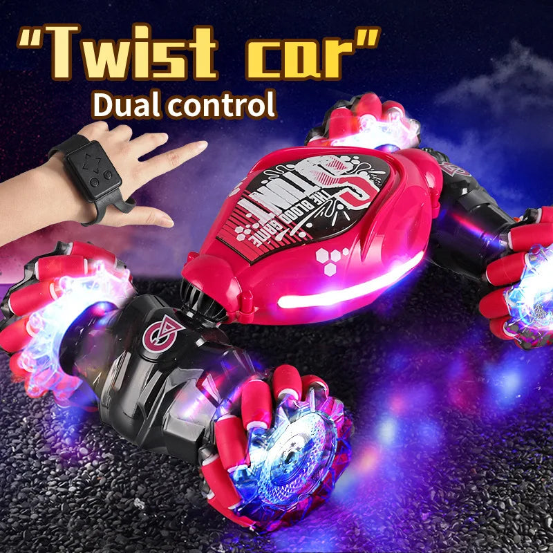 4WD 1:16 Stunt RC Car With LED Light Gesture Induction Deformation Twist Climbing Radio Controlled Car Electronic Toys