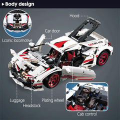 1696PCS Technical LP610 White Lambo Speed Sports Car Building Blocks Bricks Toys