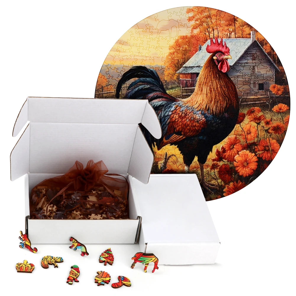 Build The 3D Wooden Beautiful Farm Rooster– Animal Jigsaw Puzzle Toy!