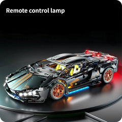 1280PCS Technology 1:14 Black Supercar Racing Building Blocks Bricks Toys