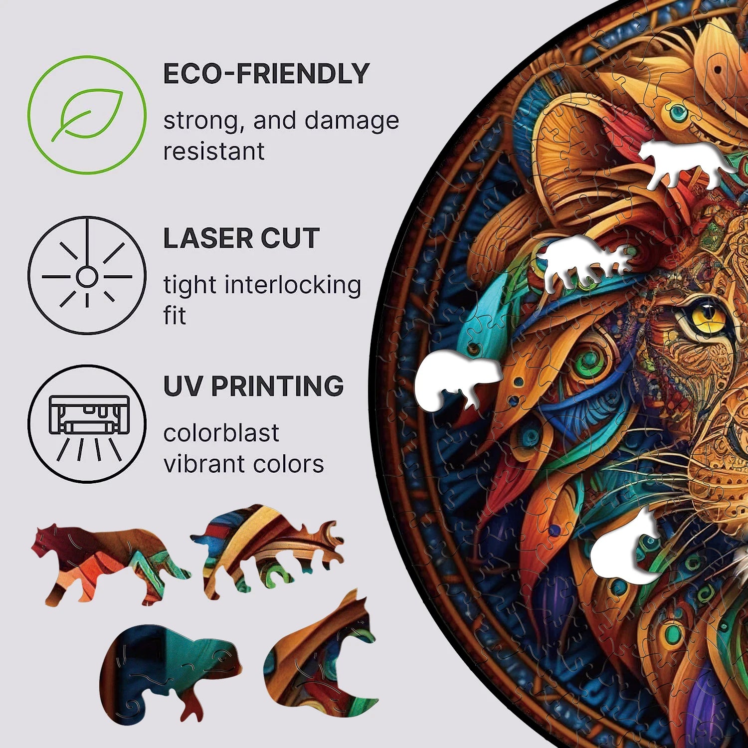 Build The 3D Wooden Mandala Lion – Animal Jigsaw Puzzle Toy!