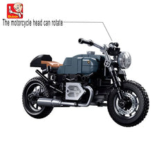 191pcs blue gray motorcycle, small particle assembly, building blocks DIY Toys