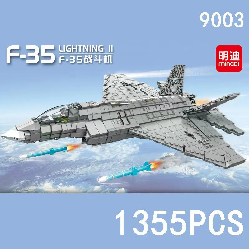 1355Pcs Military Battle Plane Army Fighter F-35 War Building Blocks Bricks Toys