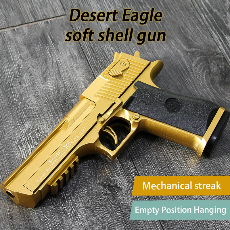 Continuous Firing Toy Pistol - High-Quality Desert Eagle, Soft Bullet Shooter!