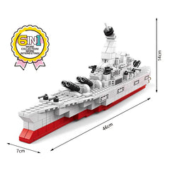1000pcs Military Ship 6in1 Aircraft Cruiser Building Blocks Warship Bricks Toys