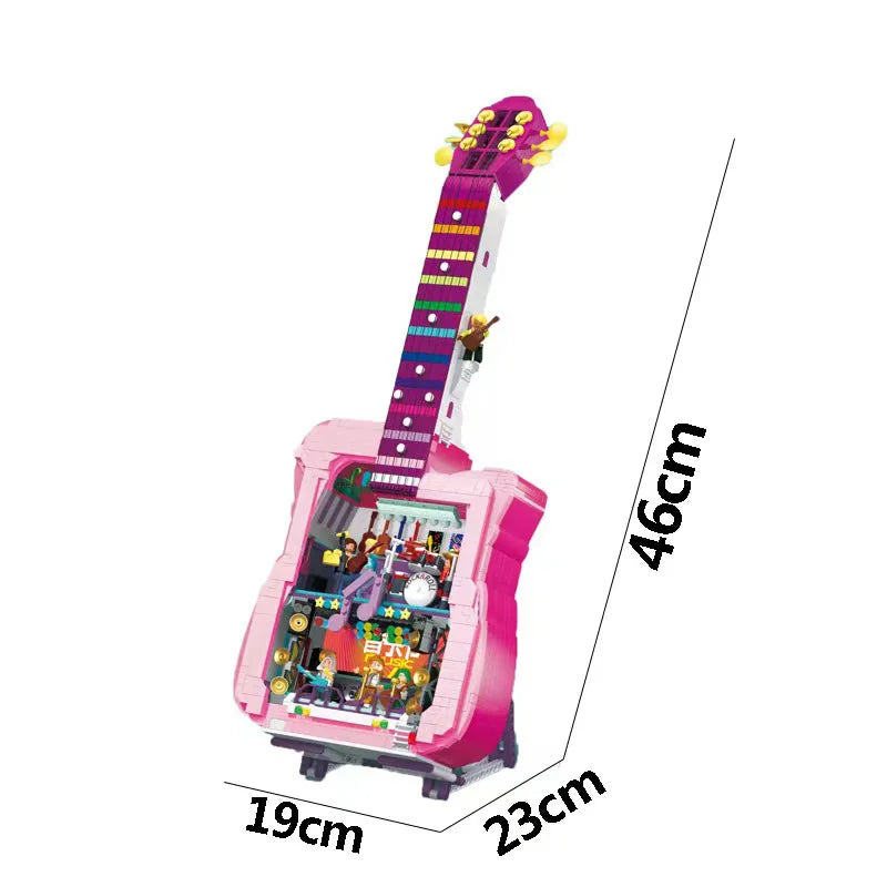 1710pcs Musical Instruments Guitar Stage Diamond Figures Building Bricks Toys