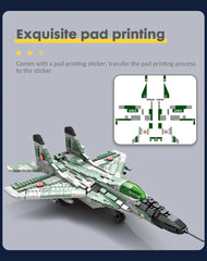 1378Pcs Aircraft Building Blocks Set Assembling Model MiG-29 Fighter Bricks Toys