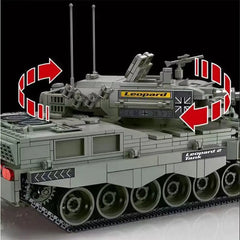 1756PCS Military Germany Leopard 2A4 Main Battle Tank Building Blocks Bricks Toys