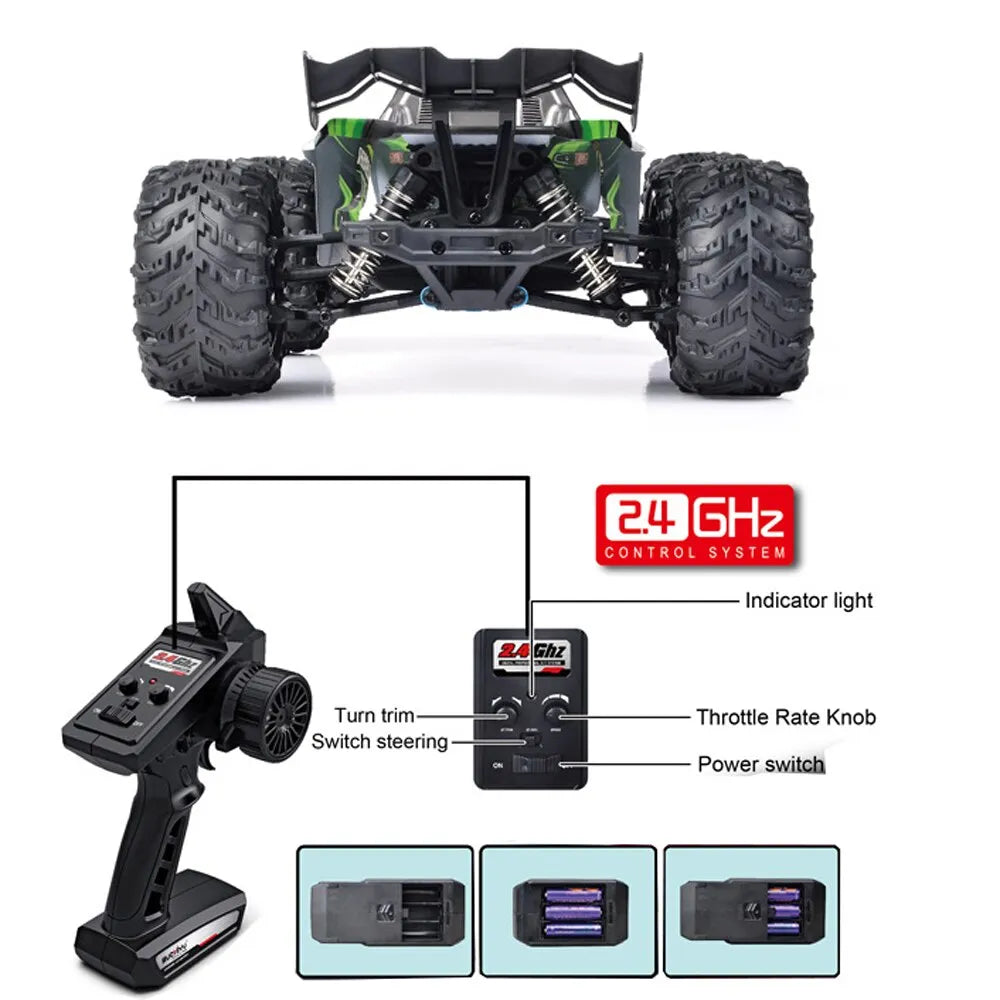 1:16 Scale Large RC Cars 50km/h High Speed RC Cars Toys for Adults and Kids
