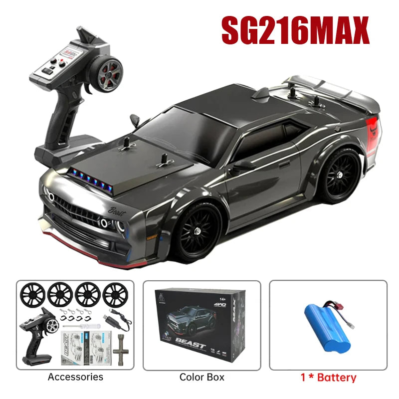 Race the 1:16 Brushless 4WD RC Car – High-Speed Remote Control Toy!