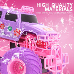 Pink RC Car Electric Drive Off-Road 2.4G Big Wheel Purple Remote Control Trucks Toys for Kids