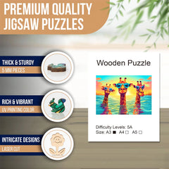 Build The Wooden Three Giraffes – Animal Jigsaw Puzzle Toy!