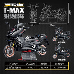 1282pcs Technical T-MAX Motorcycle Building Blocks YAMA Motorbike Bricks Toys