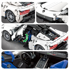 1269PCS Technical White MC20 Super Sports Car Sedan Building Blocks Vehicle Toys