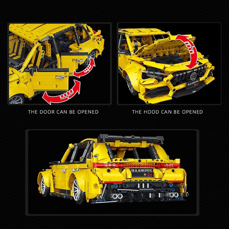 1870PCS Technical Benz's AMG Car Building Blocks Yellow Assemble Bricks Toys